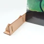 Wooden vinyl record backstopper keeping LP records upright and aligned in an Ikea Kallax or Expedit shelving unit