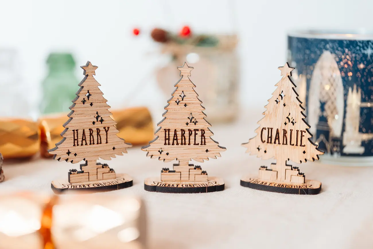 Christmas Tree Place Names and Numbers, Place Settings Table Decorations - Image 8