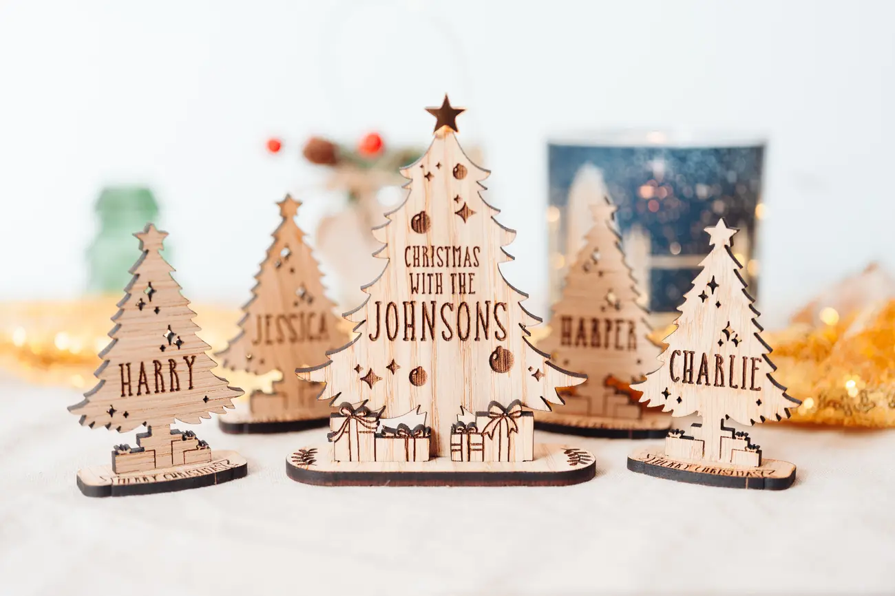 Christmas Tree Place Names and Numbers, Place Settings Table Decorations - Image 3