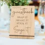 Snap it, shake it, stick it, sign it wedding sign