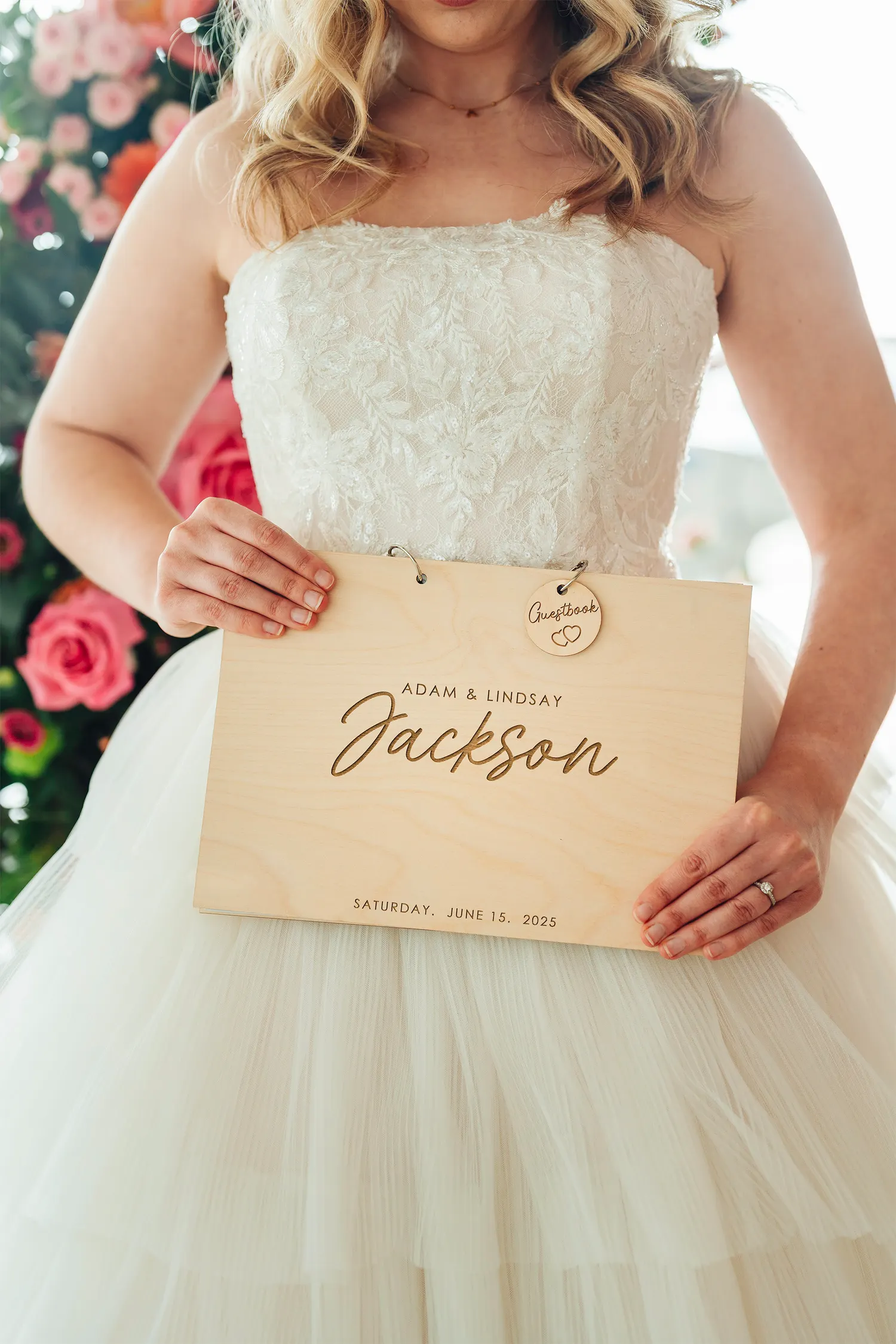 Photo Booth Wedding Guest Book | Hardcover Engraved Wooden Signature Book | UK - Image 10