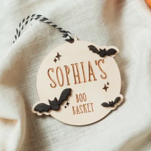 Halloween Name Boo Basket Tag, A Scary Bat Name Tag for Baskets & Trick or Treaters