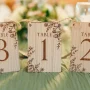 Freestanding Engraved Oak Wedding Table Numbers