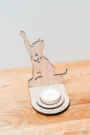 personalised oak pet memorial candle holder with engraved silhouette