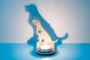 engraved wooden pet memorial candle stand showing silhouette detail