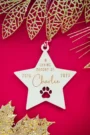 pet memorial personalised bauble showing engraved name and date