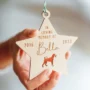 pet memorial personalised Christmas bauble hanging on a Christmas tree