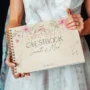 UV-printed colour wedding guest book with bridal styling — lifestyle product photo