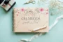 Full-colour UV-printed wooden wedding guest book — open pages showing 160gsm white paper