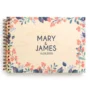 watercolour floral wooden guest book
