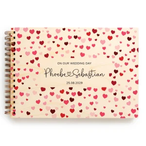 Confetti Hearts Wedding Guest Book