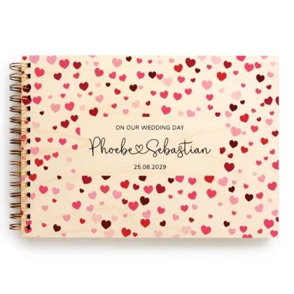 Confetti Hearts Wedding Guest Book