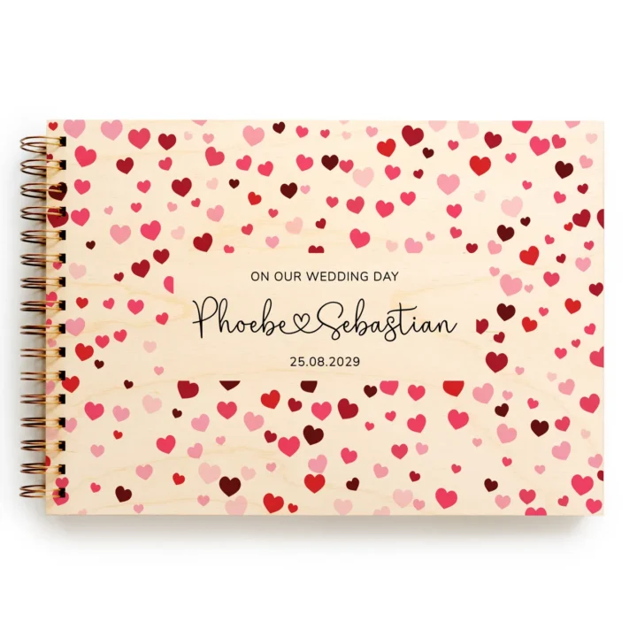 Confetti Hearts Wedding Guest Book