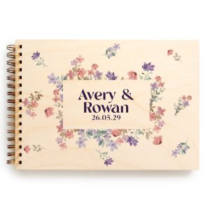 Wildflower Border Wedding Guest Book