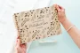 botanical personalised wooden wedding guest book with spiral wire binding and personalised wooden cover