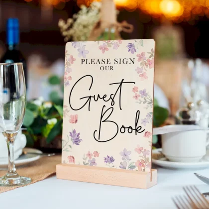 Pastel Floral Please Sign Our Guest Book