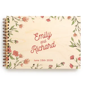 Pink Floral Wedding Guest Book
