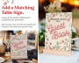 floral engraved wedding guest book showing A5 and A4 size options side by side