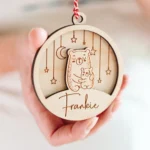 Mother & Father Baby Bauble — personalised wooden Christmas bauble