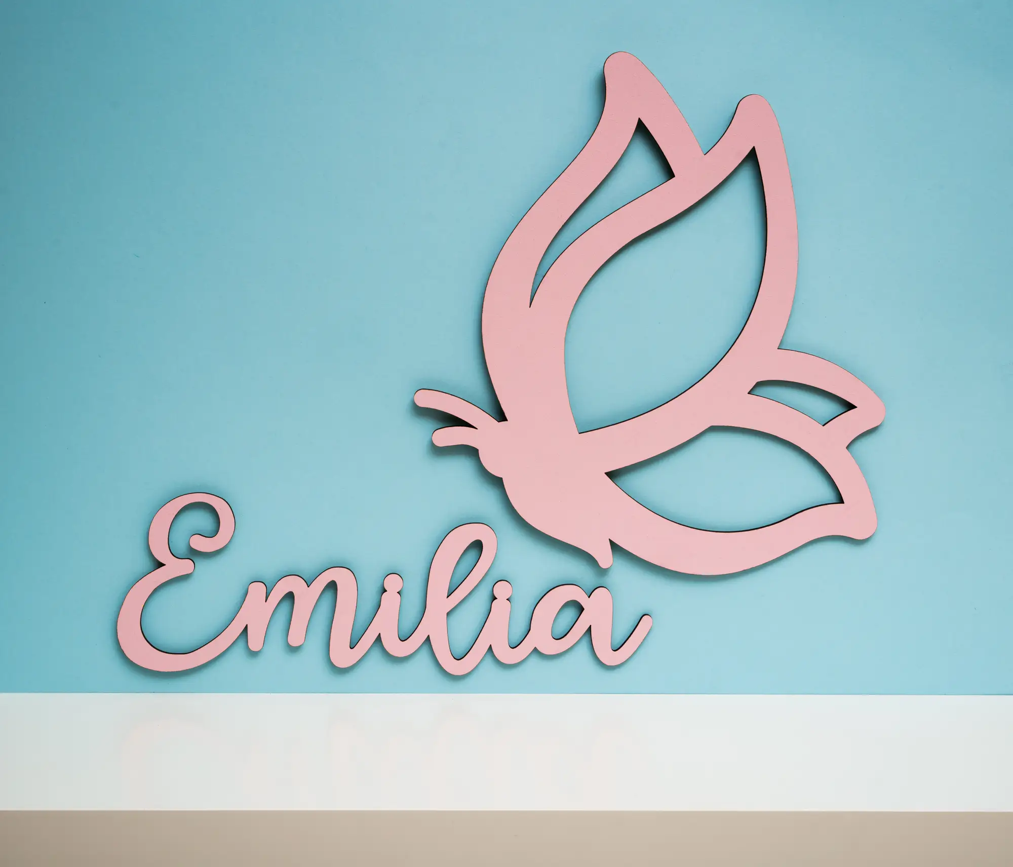 Personalised butterfly kids room sign with custom name