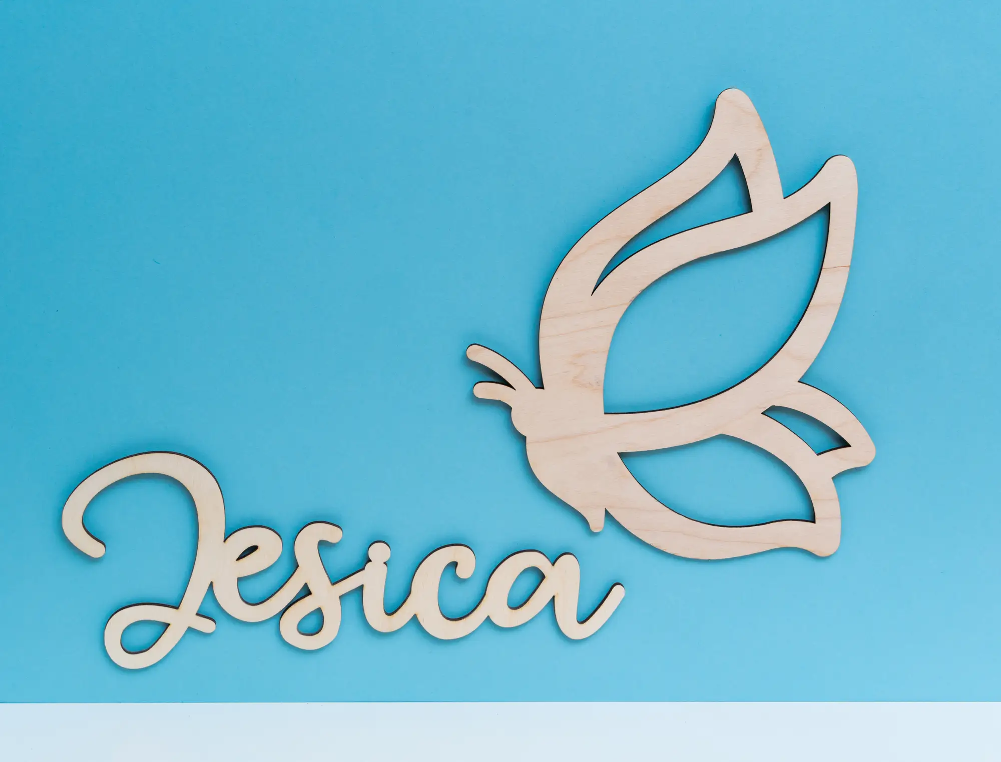 Butterfly bedroom sign with a child's name