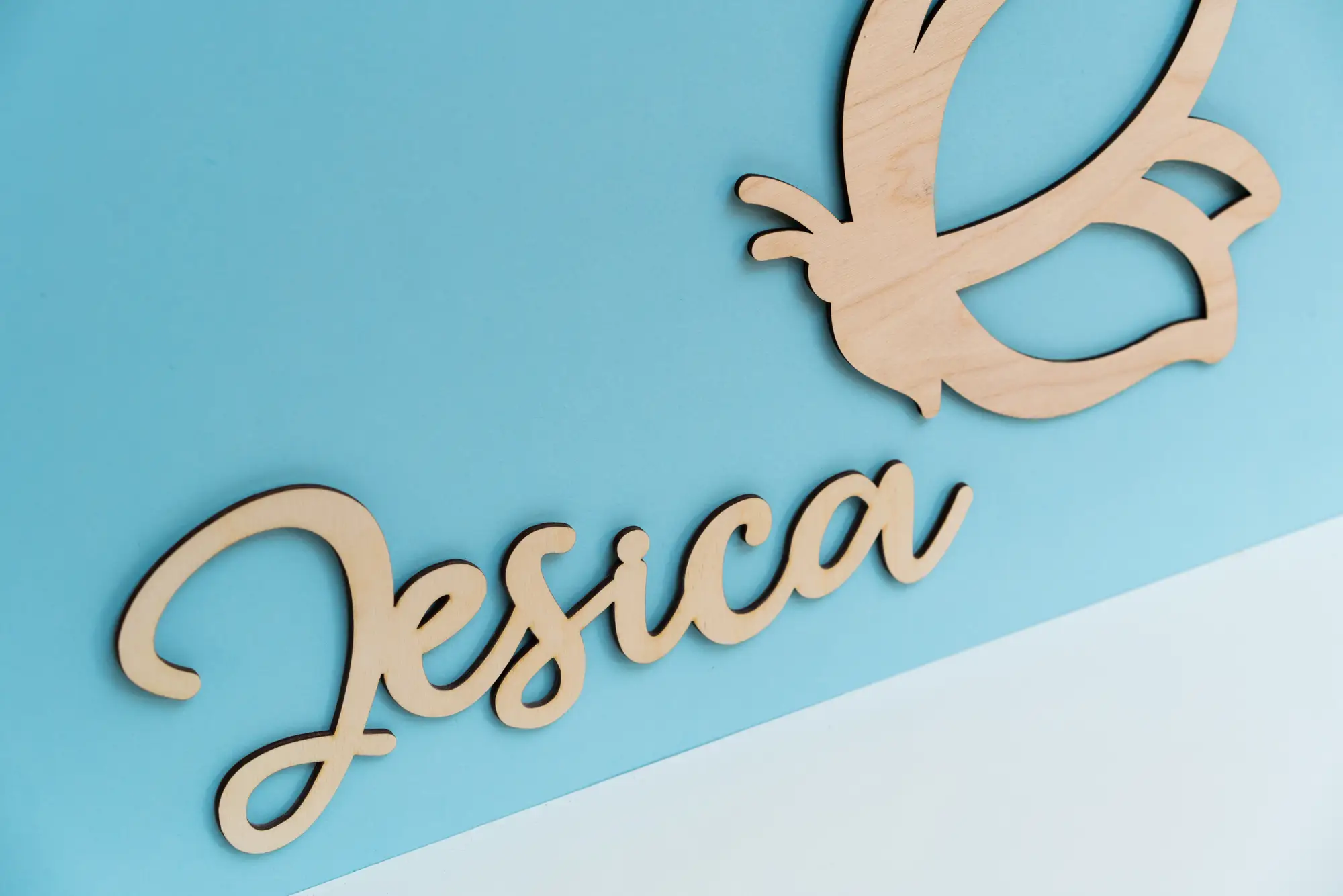 Personalised butterfly sign for a girl's room