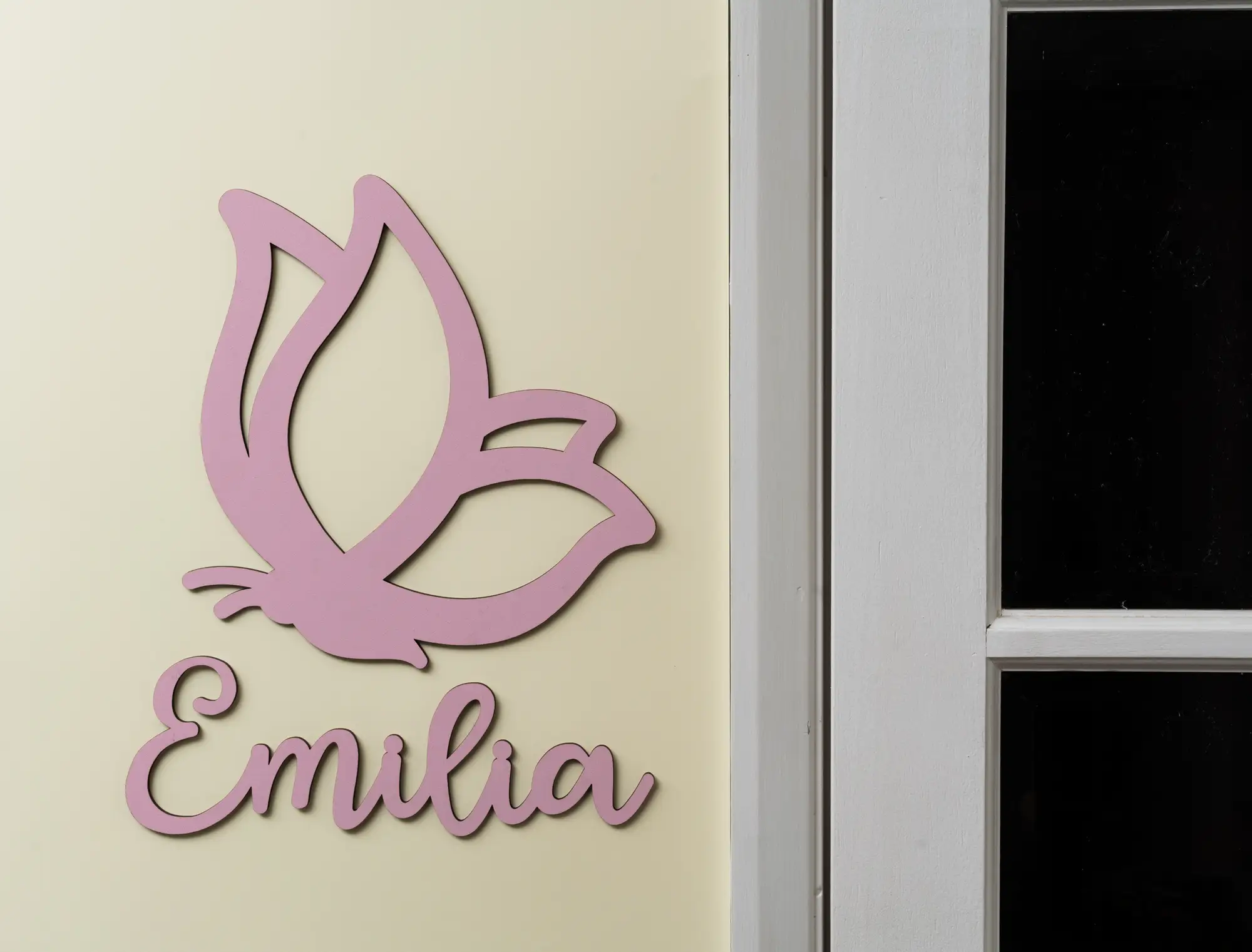 Handmade butterfly name sign for children's décor