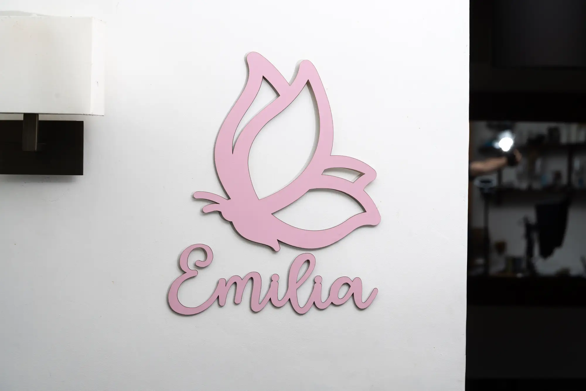Butterfly themed personalised room sign for kids