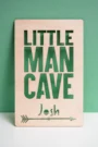 Handmade little man cave sign for a boy's room