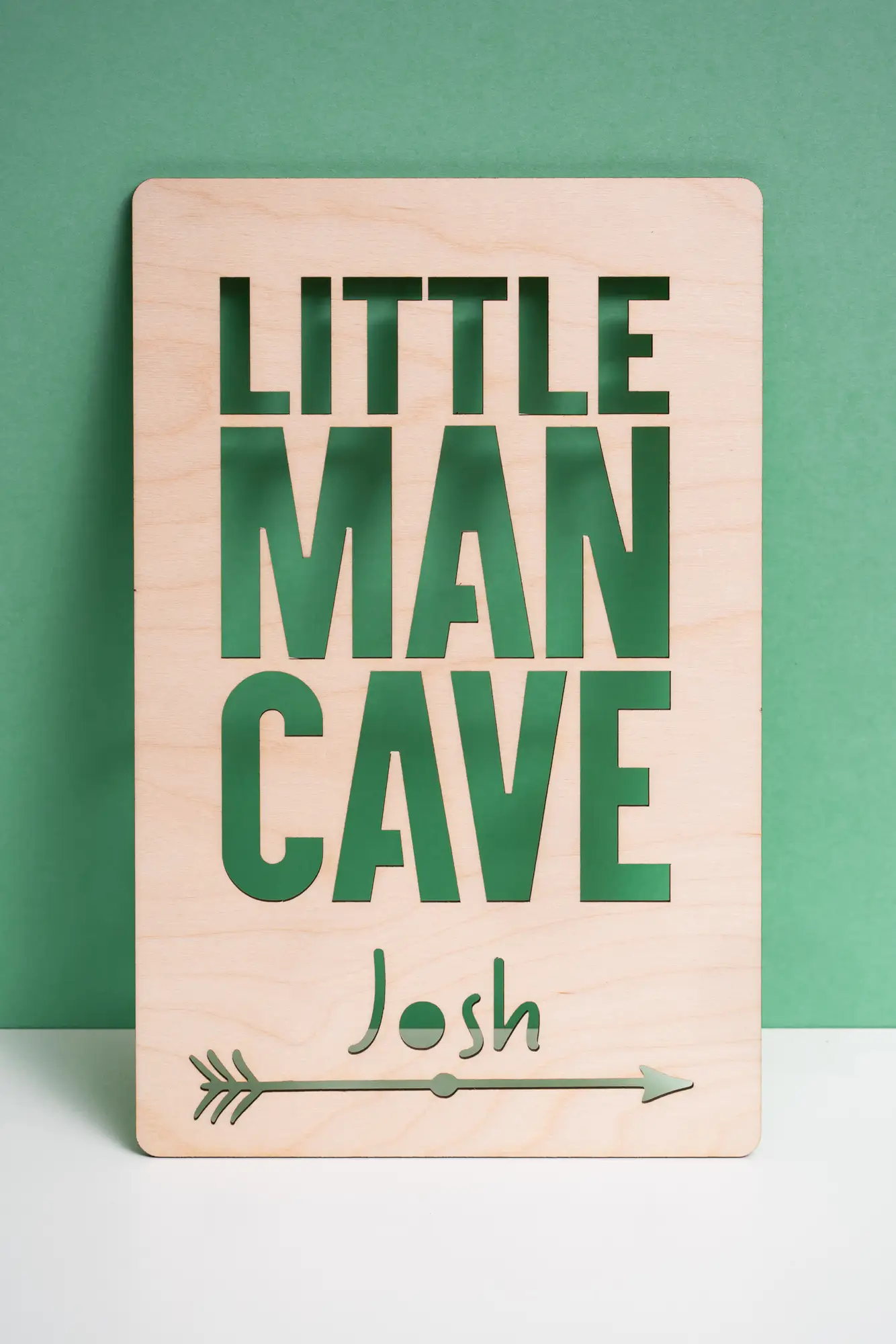 Handmade little man cave sign for a boy's room