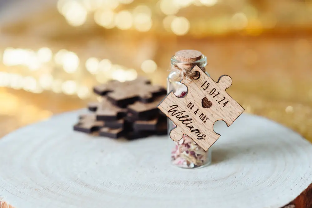 Puzzle Piece Wedding Favours handmade in the UK