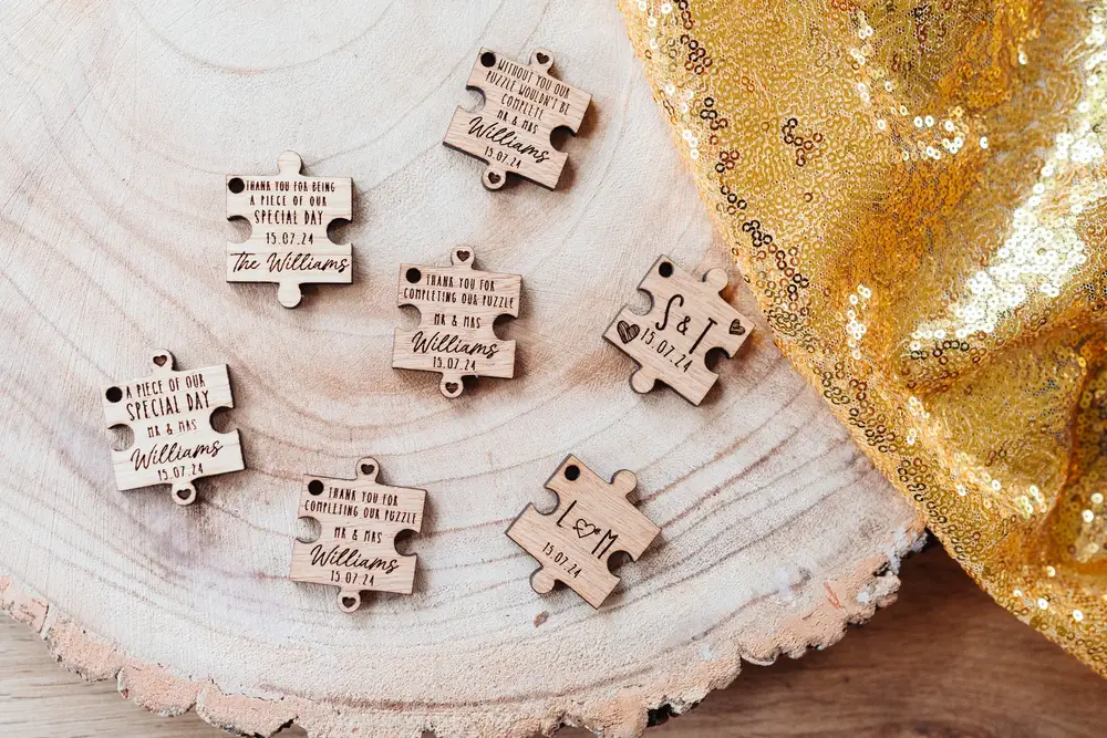 Puzzle Piece Wedding Favours as keepsake wedding favours