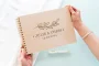 Floral Touch Wedding Guest Book 7 Laser-engraved wooden cover of the floral touch wedding guest book