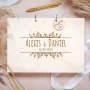Alternative Rustic Floral Guest Book styled on a wedding welcome table