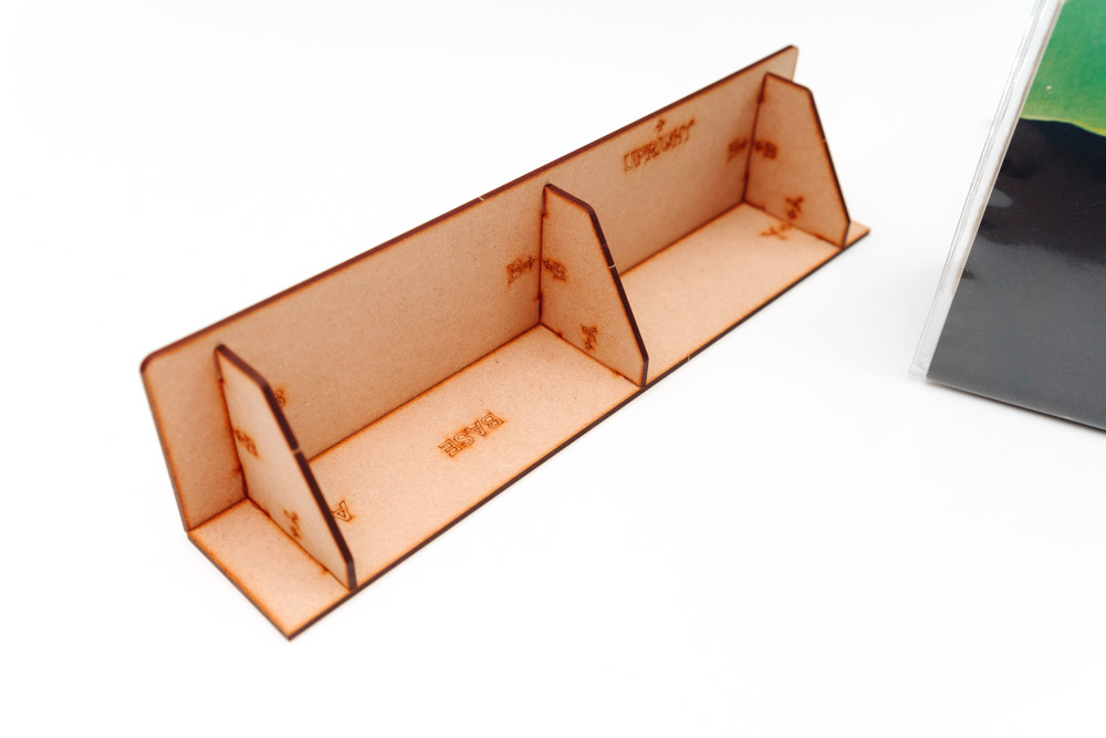 Vinyl Record Backstoppers — laser-engraved wooden vinyl record dividers