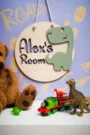 Personalised kids dinosaur sign with custom name