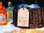 Personalised wooden spider's web boo basket tag with child's name