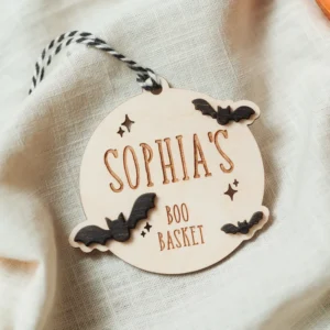Alternative view of the halloween name boo basket tag