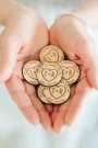 Timeless Love Heart Drink Tokens — personalised wooden wedding drink tokens