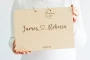 Love Heart Wedding Guest Book with copper spiral wire binding