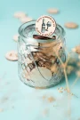 Beer & Wine Glass Drink Tokens displayed on a rustic wooden surface