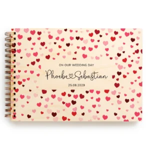 Confetti Hearts Wedding Guest Book
