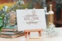 Personalised alternative rustic floral guest book with couple's names and date