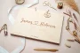 Love Heart Wedding Guest Book open showing the lined interior pages