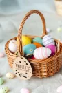 Personalised wooden egg hunt easter basket tag with child's name