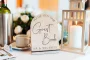 Laser-engraved oak classic please sign our guestbook sign with natural wood grain