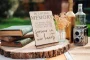 In Loving Memory Wedding Sign displayed on an easel at a wedding reception