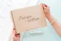 Modern Spiral-Bound Wedding Guest Book 6 Close-up of the modern spiral-bound wedding guest book engraved cover detail