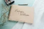 Modern Spiral-Bound Wedding Guest Book 3 Personalised spiral-bound wedding guest book with wildflower engraving handcrafted by CluckingBelle Designs