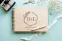 Monogram Wedding Guest Book 9 Laser-engraved wooden cover of the monogram wedding guest book